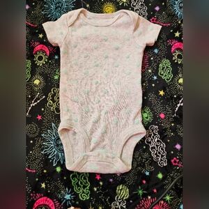 Onesie, grey, green starts, Carter's 0/3 months, washed, buttons